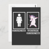 Psychiatrische Krankenschwester Dabbing Unicorn Briefkaart (Voorkant / Achterkant)