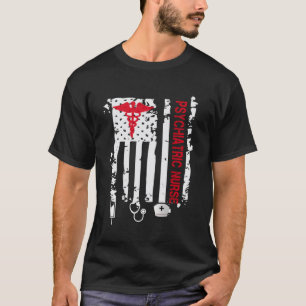Psychiatrische verpleging Amerikaanse vlag RN gees T-shirt