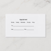 Psychiatrische vormgeving afsprakenkaartje (Achterkant)