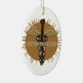 Psychiatrist Caduceus Oval Keramisch Ornament (Rechts)
