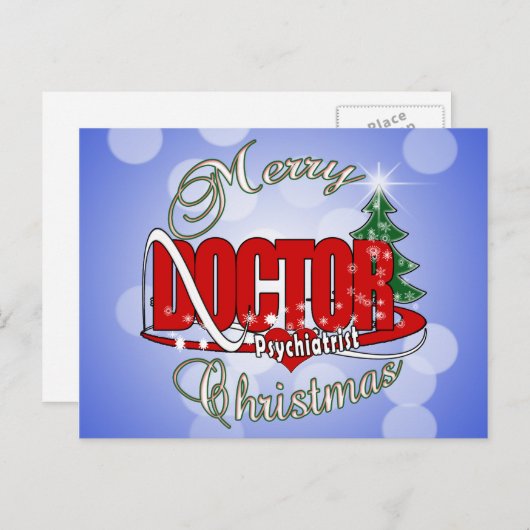 PSYCHIATRIST DOCTOR MERRY CHRISTMAS FEESTDAGENKAART (Voorkant / Achterkant)