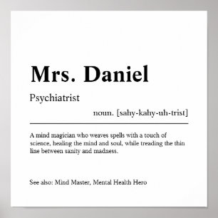 Psychiatrist Gepersonaliseerde Gift Poster