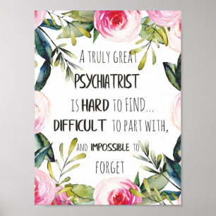 Psychiatrist Hartelijk dank voor uw citaat Gift Id Poster