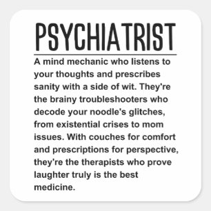 Psychiatrist Vierkante Sticker