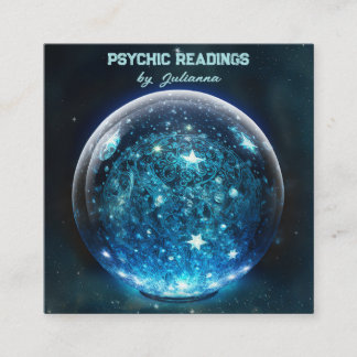 Psychic Medium Blue Crystal Ball Vierkante Visitekaartje