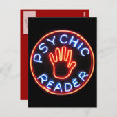 Psychic Reader Neon Sign Briefkaart (Voorkant / Achterkant)