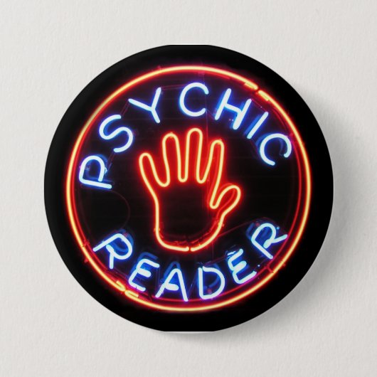 Psychic Reader Neon Sign Ronde Button 7,6 Cm (Voorkant)