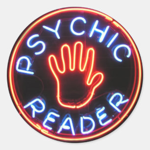 Psychic Reader Neon Sign Ronde Sticker