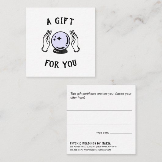 Psychique Moyenne Lecture Certificat Cadeau (Devant / Derrière)