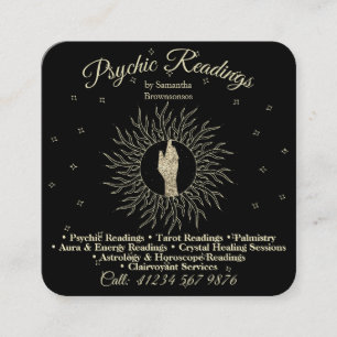 Psychisch Medium Astroloog Massage Sepia Healing Vierkante Visitekaartje