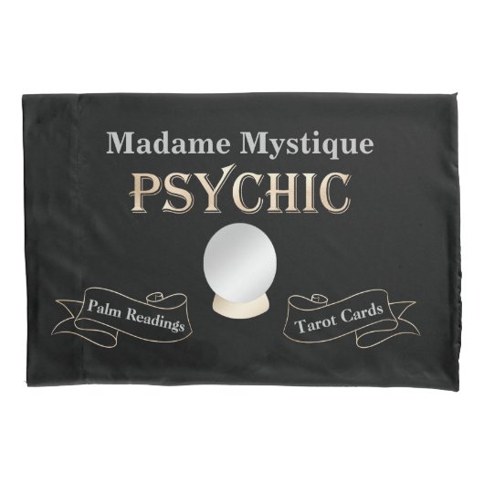 Psychische Crystal Ball Goud en Zwart Kussensloop (Voorkant)