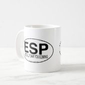 Psychische ESP Euro Oval Decale Stijl Slogan Koffiemok (Voorkant links)