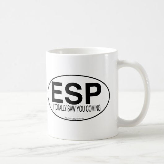 Psychische ESP Euro Oval Decale Stijl Slogan Koffiemok (Rechts)