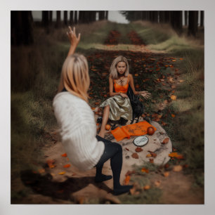 Psychische lezer Medium Witchy AI Art Matte Value Poster