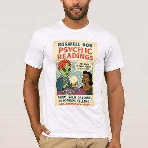Psychische Lezingen Brunette Vrouw Roswell Aliens T-shirt
