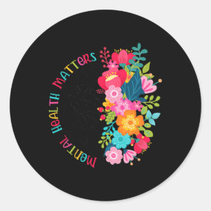 Psychische problemen Bloemen Verspreiden Geestelij Ronde Sticker
