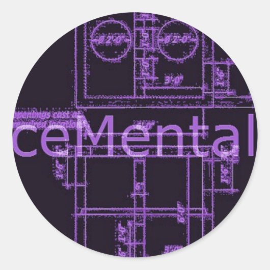 Psychische stick ronde sticker (Voorkant)