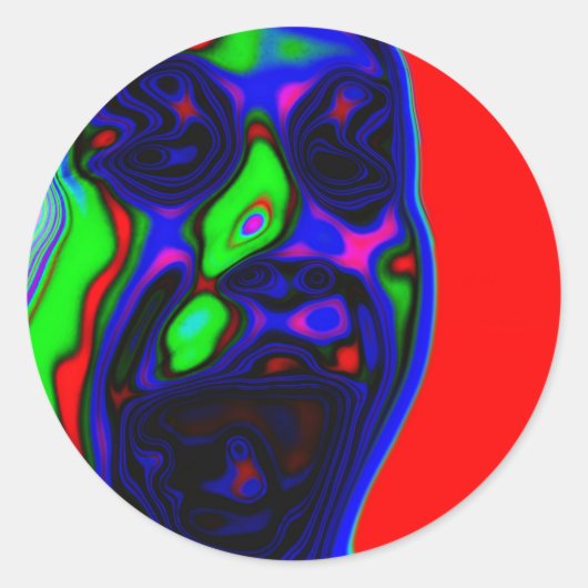 Psycho Active Face Design Ronde Sticker (Voorkant)