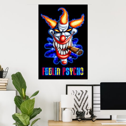Psycho Clown Poster (Thuiskantoor)