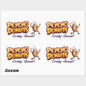 Psycho Donuts-Stickers Rechthoekige Sticker (Vel)