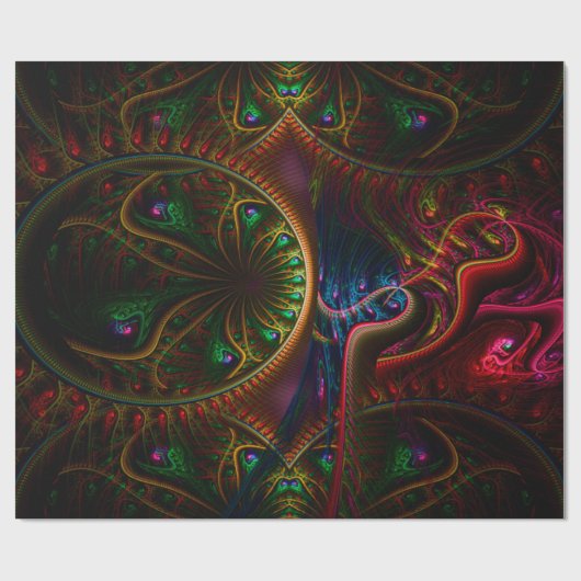 Psycho Gears Flame Fractal Art Cadeaupapier (Vlak)