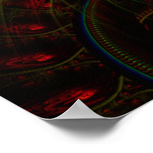 Psycho Gears Flame Fractal Art Poster (Hoek)