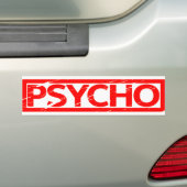 Psycho Stempel Bumpersticker (Op auto)