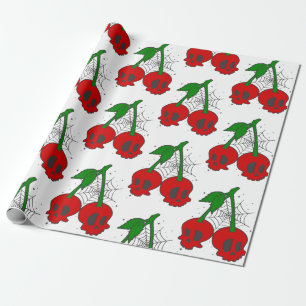 Psychobilly Spiderweb Rockabilly Cherry Skull Web Cadeaupapier