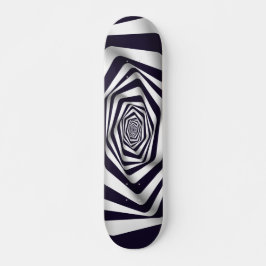 psychodelic optical illusion black & white circle skateboard