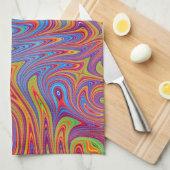 Psychodelische texturen theedoek (Quarter Fold)