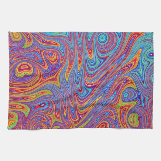 Psychodelische texturen theedoek (Horizontaal)