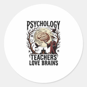 Psychologie Docent Halloween Hersen Liefhebber Got Ronde Sticker