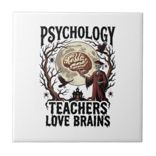 Psychologie Docent Halloween Hersen Liefhebber Got Tegeltje