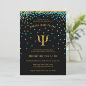 Psychologie Graduation Invitation Blue & Gold Psi (Debout devant)