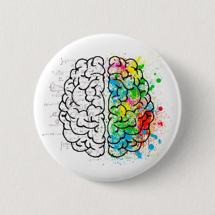 psychologie in het brein ronde button 5,7 cm