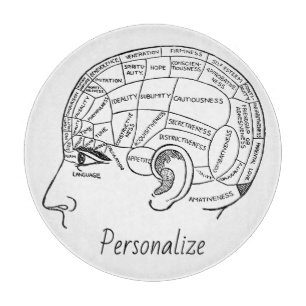 Psychologie  phrenology psychiatrie brain snijplank