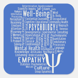 PSYCHOLOGIE Word Cloud aangepaste kleur stickers