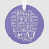 PSYCHOLOGIE Word Cloud, aangepaste kleurversiering Ornament (voorkant)