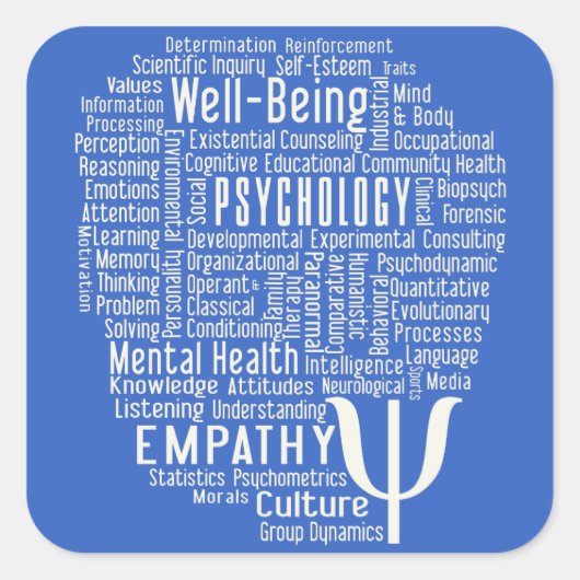 PSYCHOLOGIE Word Cloud autocollants de couleur per (Devant)