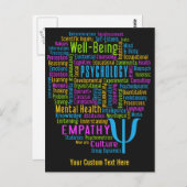 PSYCHOLOGIE Word Cloud Custom briefkaart (Voorkant / Achterkant)