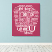 PSYCHOLOGIE Word Cloud impression de toile couleur (Insitu (Plancher de Bois))