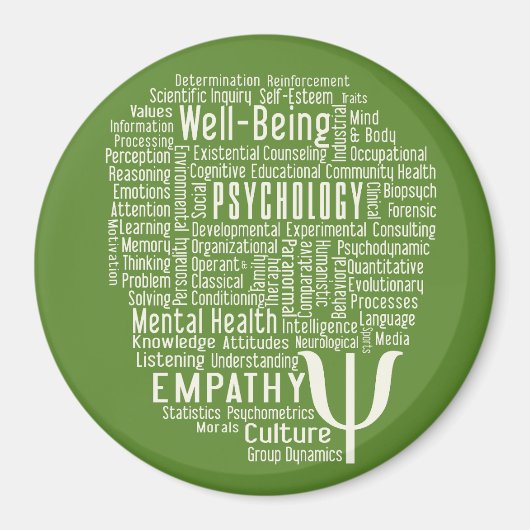 PSYCHOLOGIE Word Cloud personnalisable aimant coul (Devant)