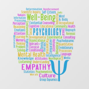 PSYCHOLOGIE Word Cloud Raamsticker