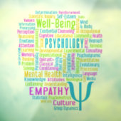 PSYCHOLOGIE Word Cloud Raamsticker (Vel 3)