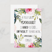 Psychologue Appréciation Merci Adieu Cadeau (Devant / Derrière)