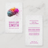 Psychologue carte de visite coloré du cerveau (Devant / Derrière)