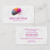 Psychologue carte de visite coloré du cerveau (Devant / Derrière)