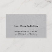 Psychologue Carte de visite de la santé mentale (Dos)