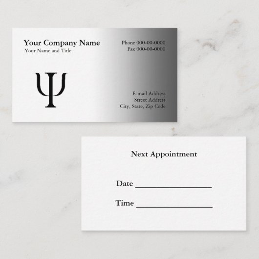 Psychologue Carte de visite de nomination (Devant / Derrière)