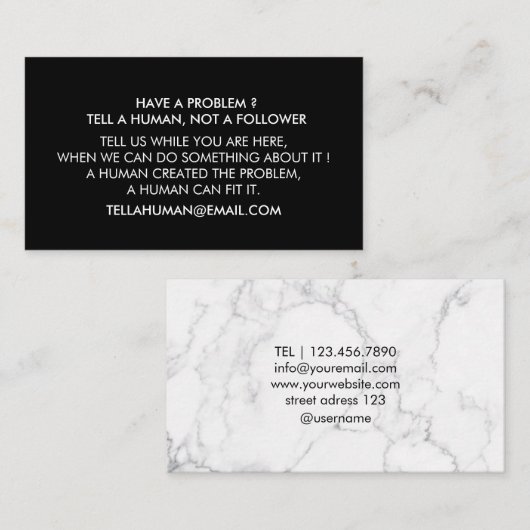 Psychologue carte de visite noir blanc (Devant / Derrière)